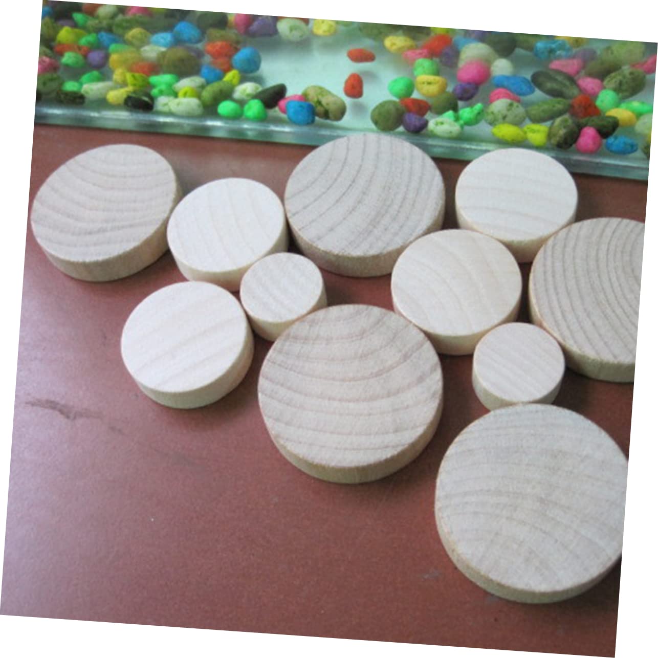 Uonlytech 15pcs Wood Blocks Solid Wood Handle for DIY Stamps Scrapbooking Christmas Ornaments Smooth Surface 2 Sizes