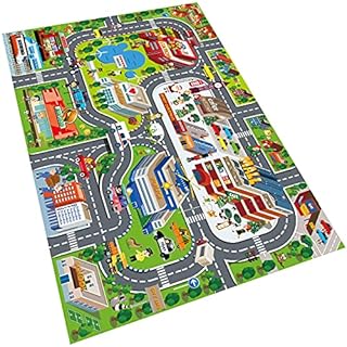 Oriate Kids Dream Mat Modern City Toy Activity Playmat, Parent-child Interaction Game Map Rug, Ideal Children's Educational Road Traffic City Life Pretend Play 552-C
