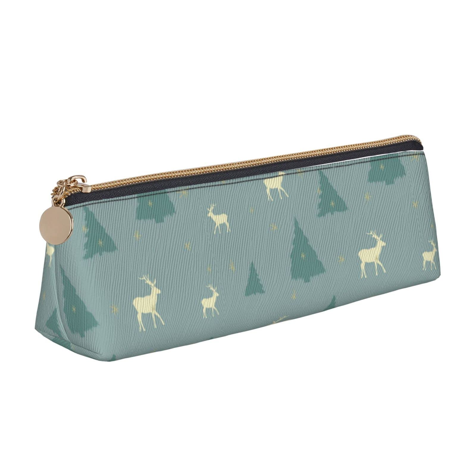 BAAROO Aquamarine Christmas Pencil Case with Zipper Durable Portable Pen Pouch Office Storage Bag Travel Toiletry Holder for Women Men