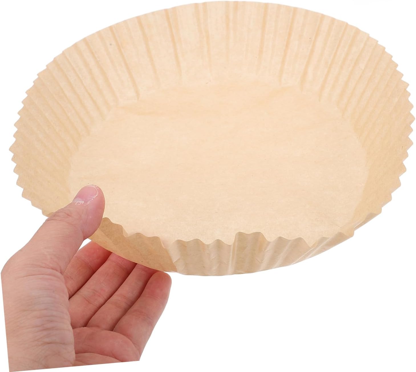 200pcs Natural round Parchment Paper Liners for Air Fryer Greaseproof, Disposable Cooking Paper for Grilling and Roasting, Heat Resistant Kitchen Baking Basket Accessories