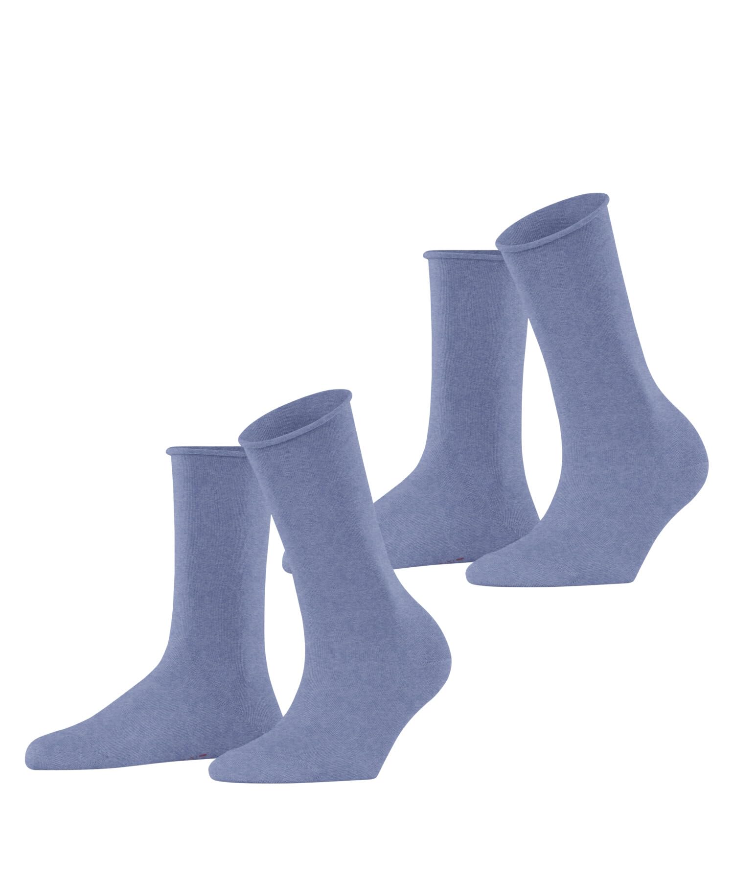 ESPRIT Women's Basic Pure Multipack W So Cotton Plain 2 Pairs Socks, Blue Jeans 6458, 5.5-8