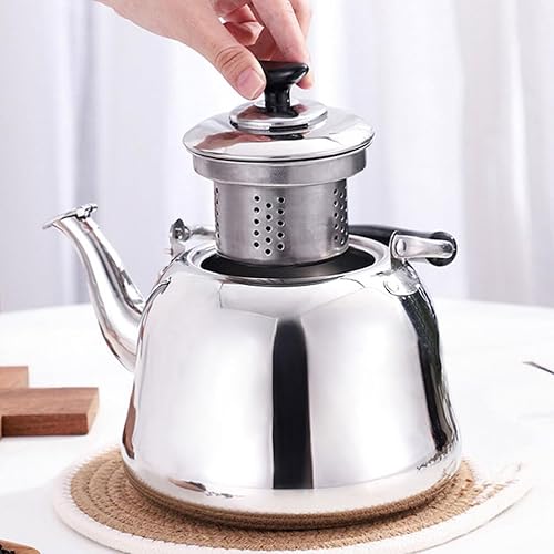 Miniatura 7 de UPKOCH Pote de acero inoxidable de gran capacidad para hervidor de té, estufa fácil de limpiar bigote decorativo