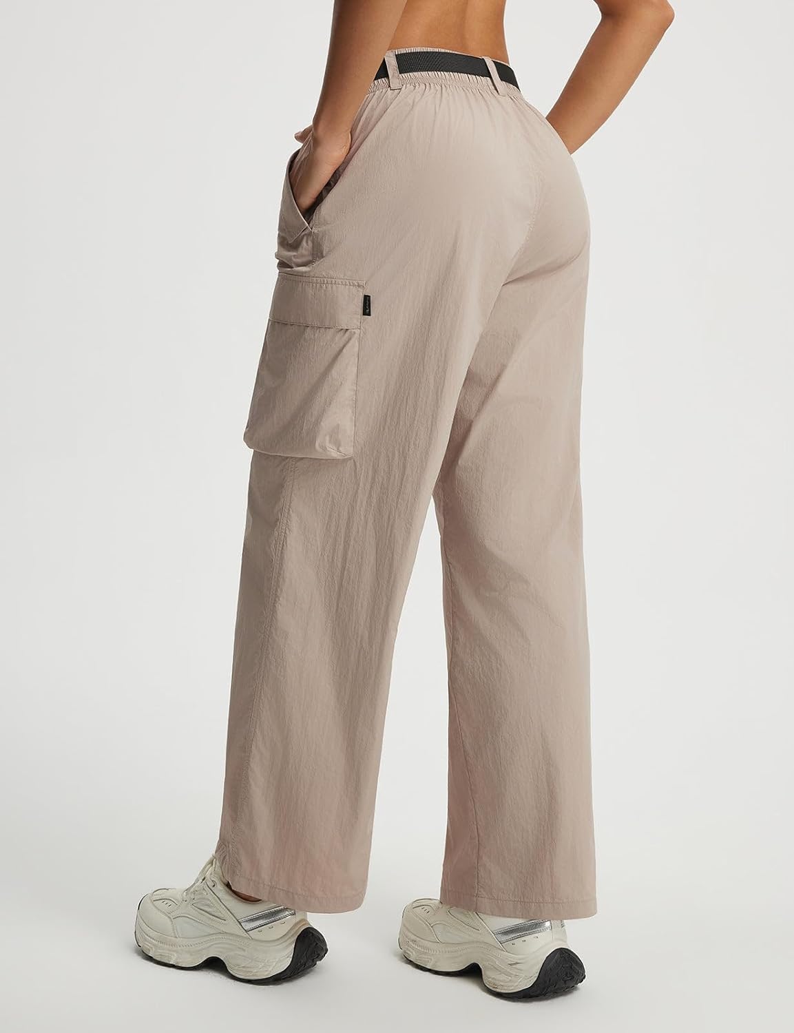 baleaf Women's Parachute Pants Lightweight Cargo Pant Quick Dry Water Resistant Baggy Wide Leg with 4 Pockets Hiking - Image 2