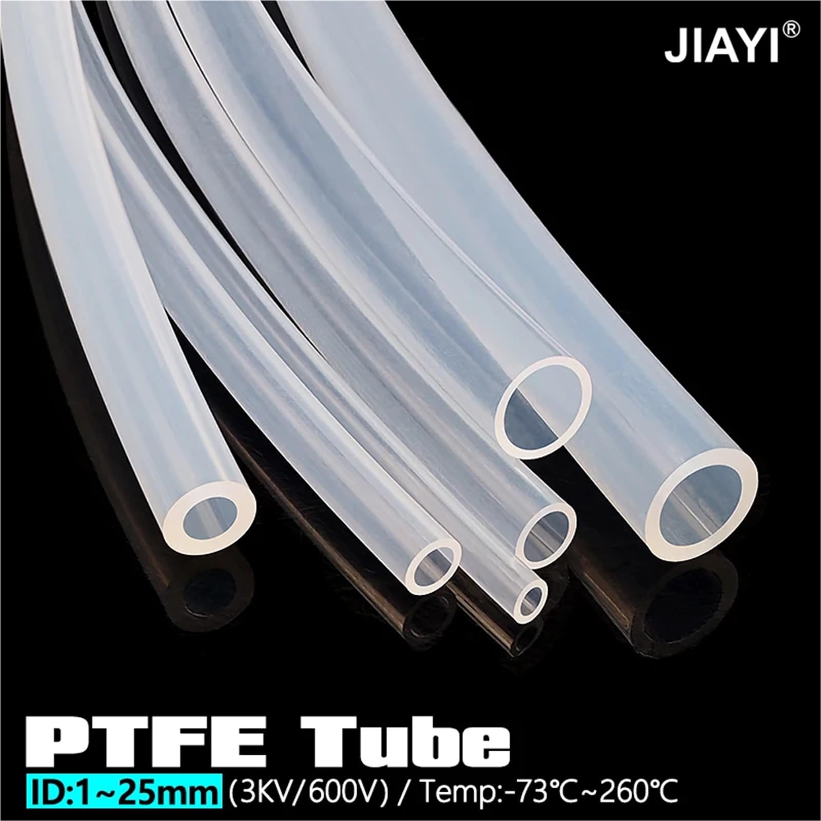 Lkq-Mangueras no tóxicas PTFE Tube Id 0.8mm 1 2 3 4 5 6 7 8 9 10 11 12mm Teflonto Pipe Transmit Bowden Extruder Hose Heat Protector， Flexible y resistente al calo(5M,ID12xOD14mm 2pcx50cm)