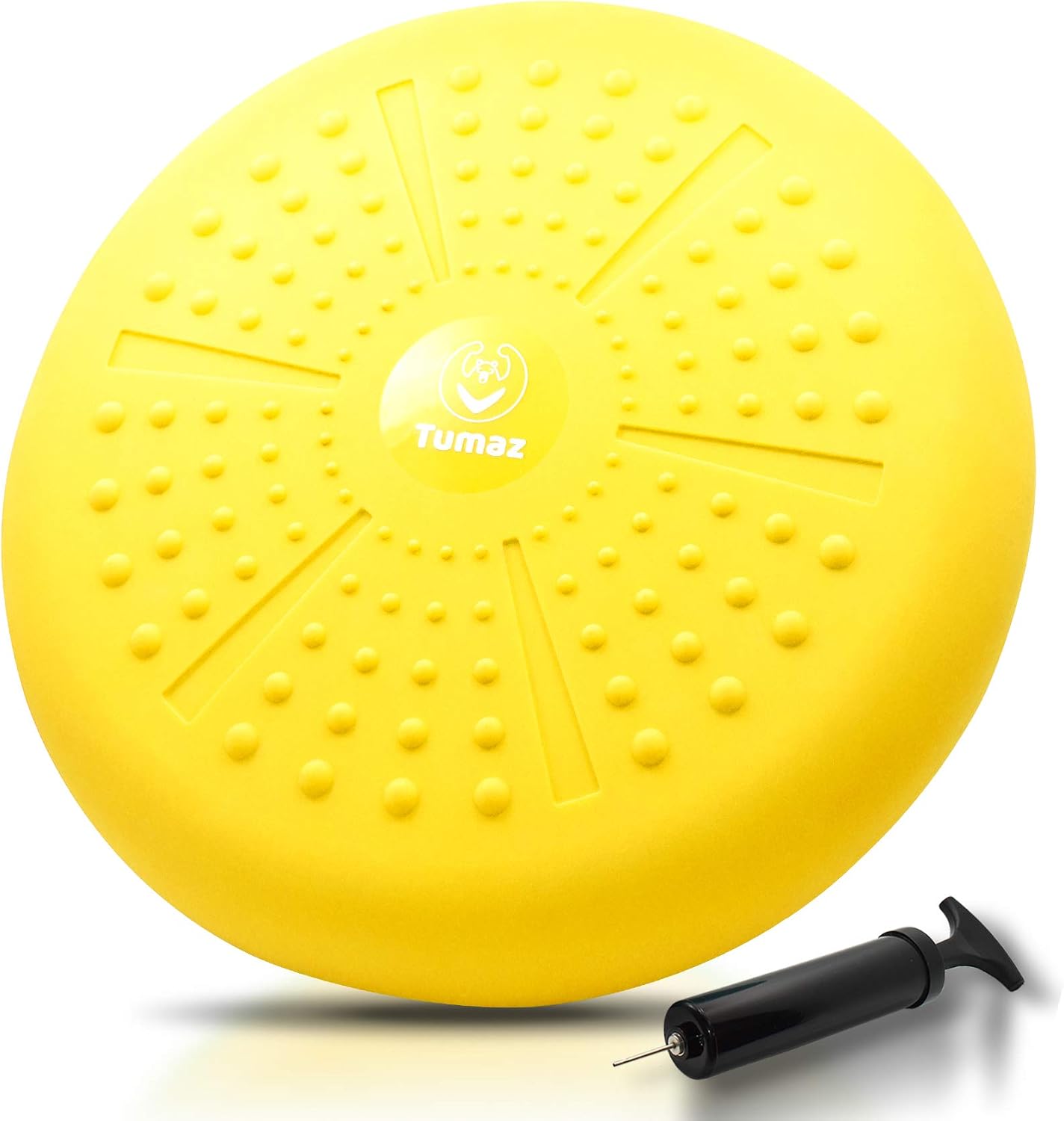 Tumaz Wobble Cushion - Wiggle Seat to Improve Sitting Posture & Stay Focused for Sensory Kids, Balance Disc to Relief Back Pain & Core Strength & Flexible Seating [Extra Thick, Pump Included]