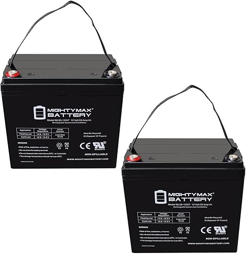 Mighty Max Battery Batería de repuesto de rosca interna de 12V 55Ah para Quantum QG Edge NF55-2 Pack