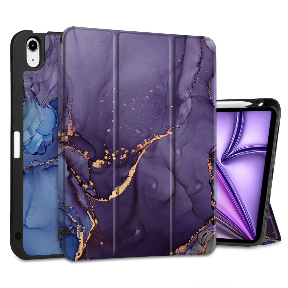 DONGKE for iPad Air 11 Inch Case M3 2025 / M2 2024 & iPad Air 5th 2022 / 4th Generation 2020 10.9 Inch, Ultra Thin Soft TPU Back Cover with Pencil