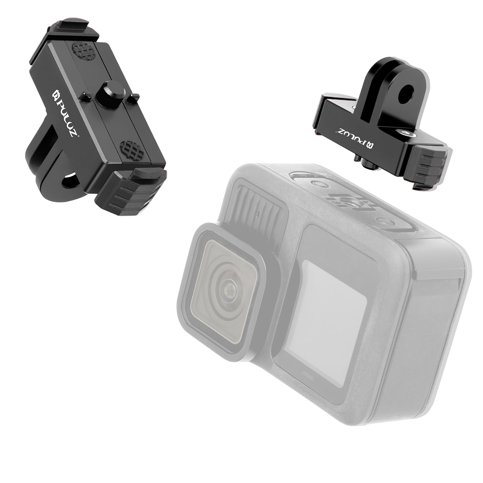 PULUZ Schnellwechsel-Verriegelungs-Basishalterung Zubehör für GoPro Hero 13 schwarz, magnetischer Metall-Klappstativadapter für Go Pro Hero Action-Kamera, kompatibel mit Stativ, Selfie-Stick