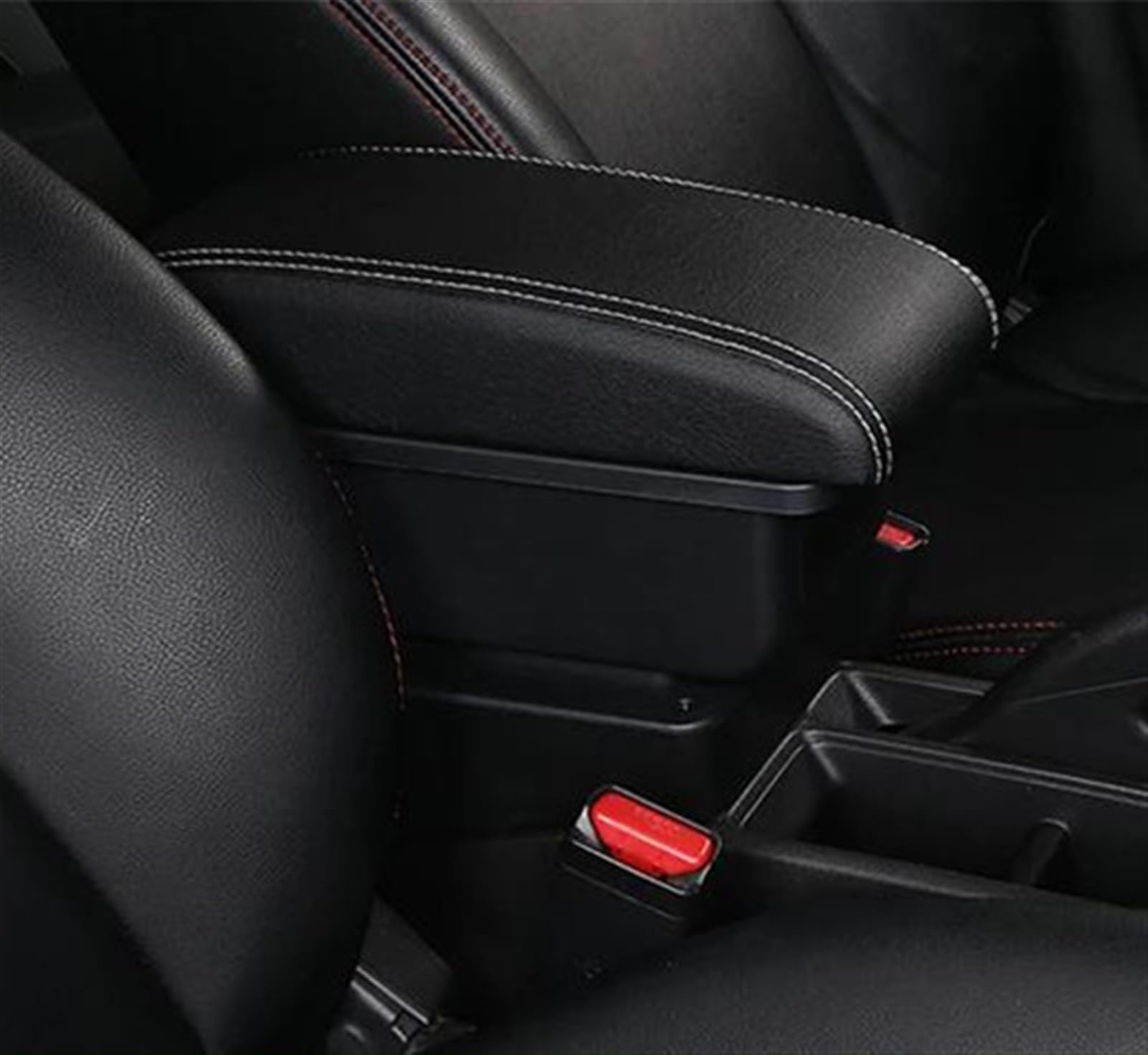 Noheeu B Black White 3Usb Armrest Box With Multifunctional Support Pu Cushion Car Interior Modification Accessories For Almera For Versa