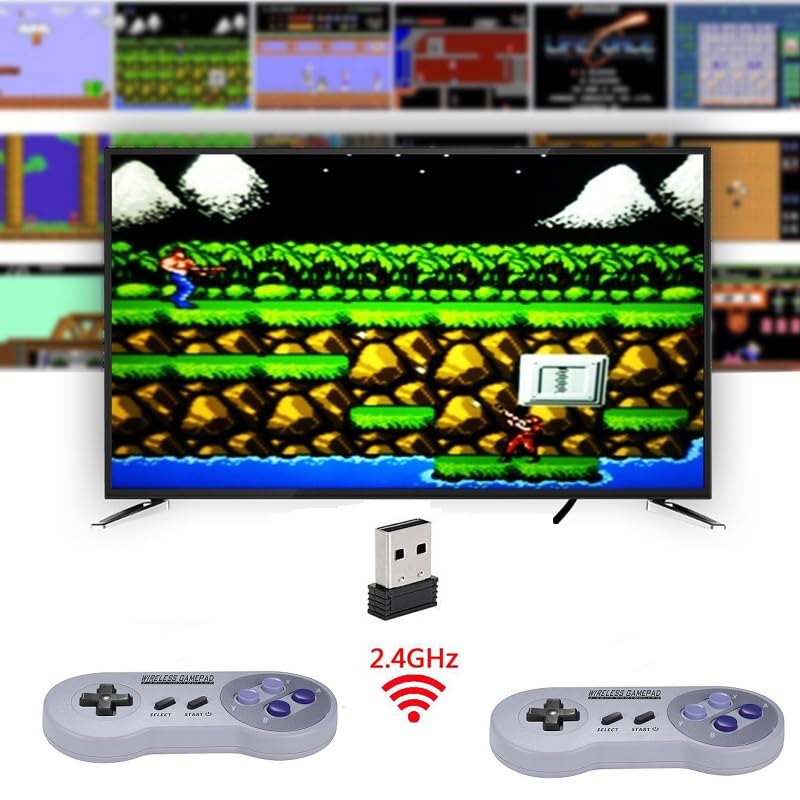 ZAMPAM 2 Pack 2.4GHz Wireless USB Controller Compatible with SNES Games & Nintendo Switch, Retro USB Gamepad for Windows PC, Mac, Linux, Raspberry Pi, RetroPie – Classic Design, Plug & Play - Image 5