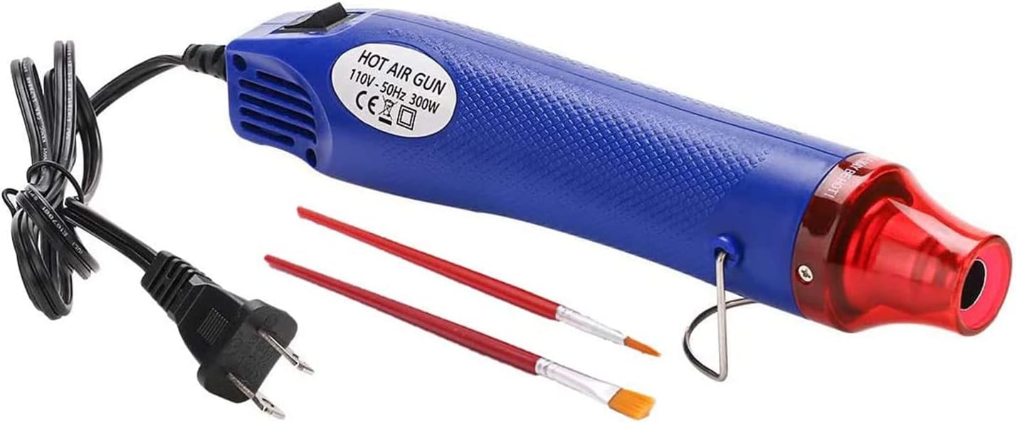 Heat Gun, Crafts Heating Tool Epoxy Resin Molds Silicone Embossing Craft Dryer Paint Blower for Acrylic Pouring Bubble Buster Small Art Heater Blow Guns (Blue)