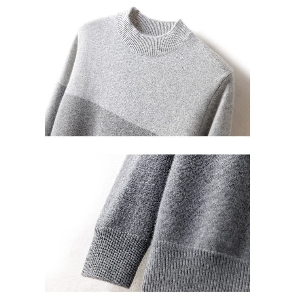 Maglione Casual da Uomo Maglione di cachemire a righe sfumate semplici alla moda Maglione caldo comodo e comodo da uomo con scollo tondo abbinato a colori da uomo Maglione per le Vacanze ( Color : A ,