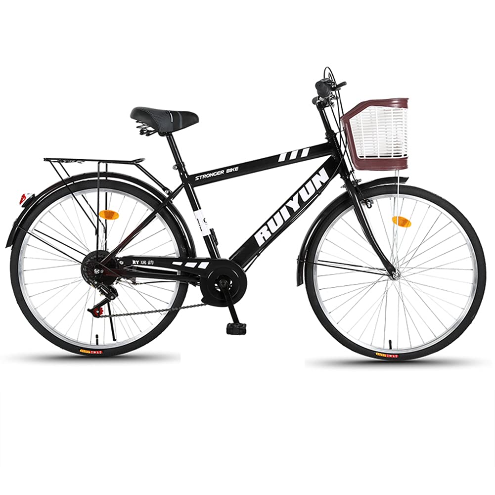 白い自転車 黒いサドル バスケット付き