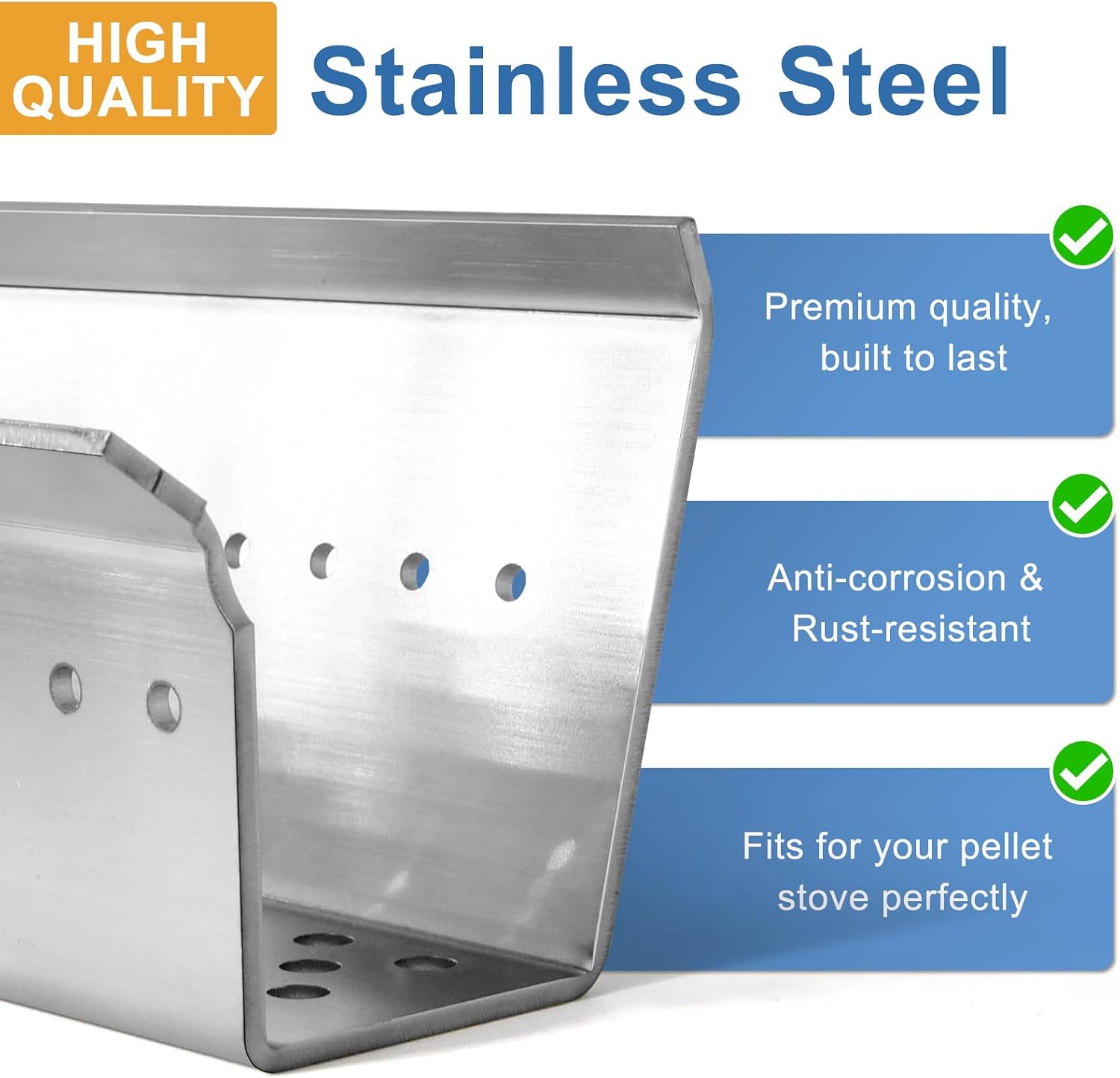 Criditpid Replacement 50-587 High Ash Liner for Enviro EF2 EF3 Meridian, Vistaflame VF100 Pellet Stove, GF55-022 Stainless Steel Liner for Regency GF55, GFI55 Pellet Stove.