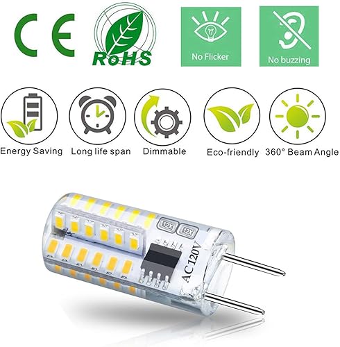 Miniatura 5 de Bombilla LED G8 de intensidad regulable de 3 W, blanco natural de 4000 K, 120 V, 20 W-25 W, T4, base de dos clavijas, bombilla halógena de reemplazo