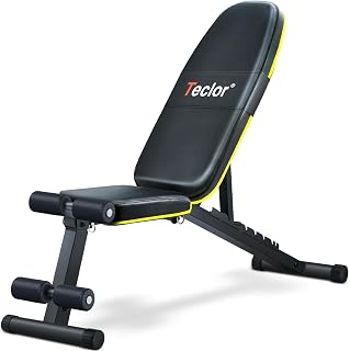 TeclorHomeGYM Adjustable Weight Bench: Foldable Home Gym Workout Bench, 10 Backrest Positions, 700lbs Capacity, Upgraded Steel