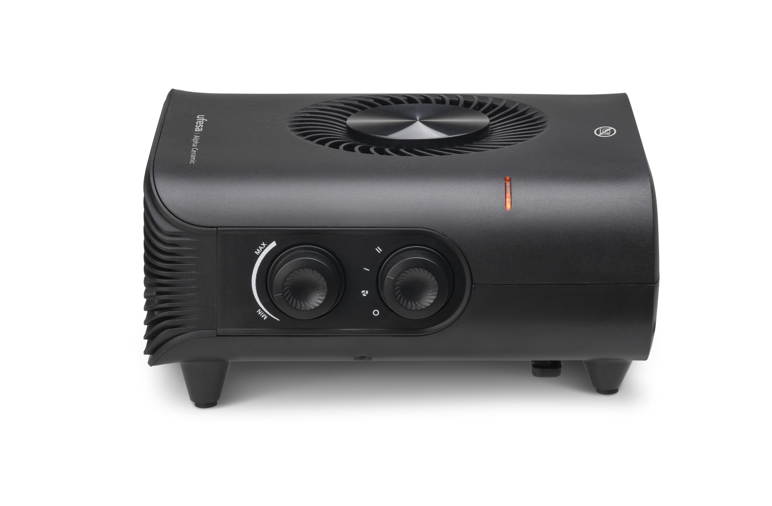 Ufesa Alpha Ceramic - Radiateur plat 2000 W, 3 niveaux de puissance chaud/froid, thermostat réglable, protection contre la surchauffe et poignée de transport