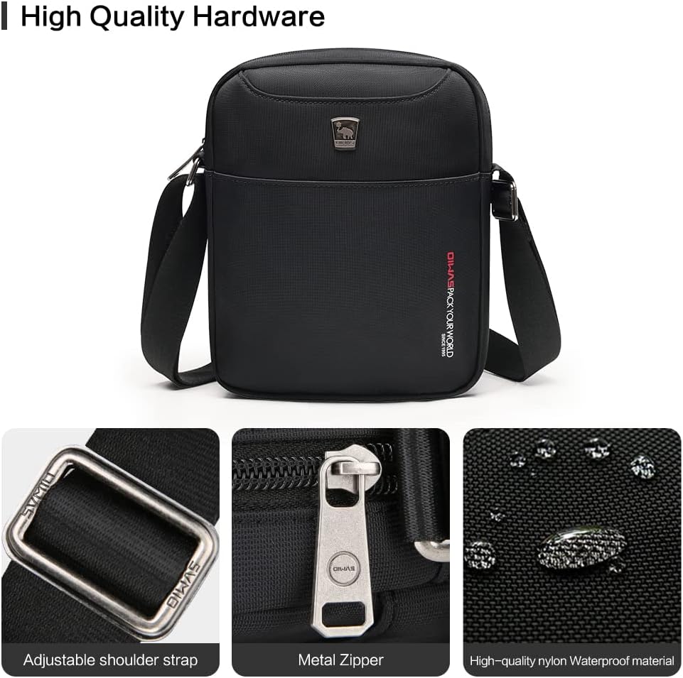 OIWAS Small Messenger Bag Crossbody Shoulder Bags for Men, Mini Sling Pack Handbag Mens Nylon Travel Purse - Image 5