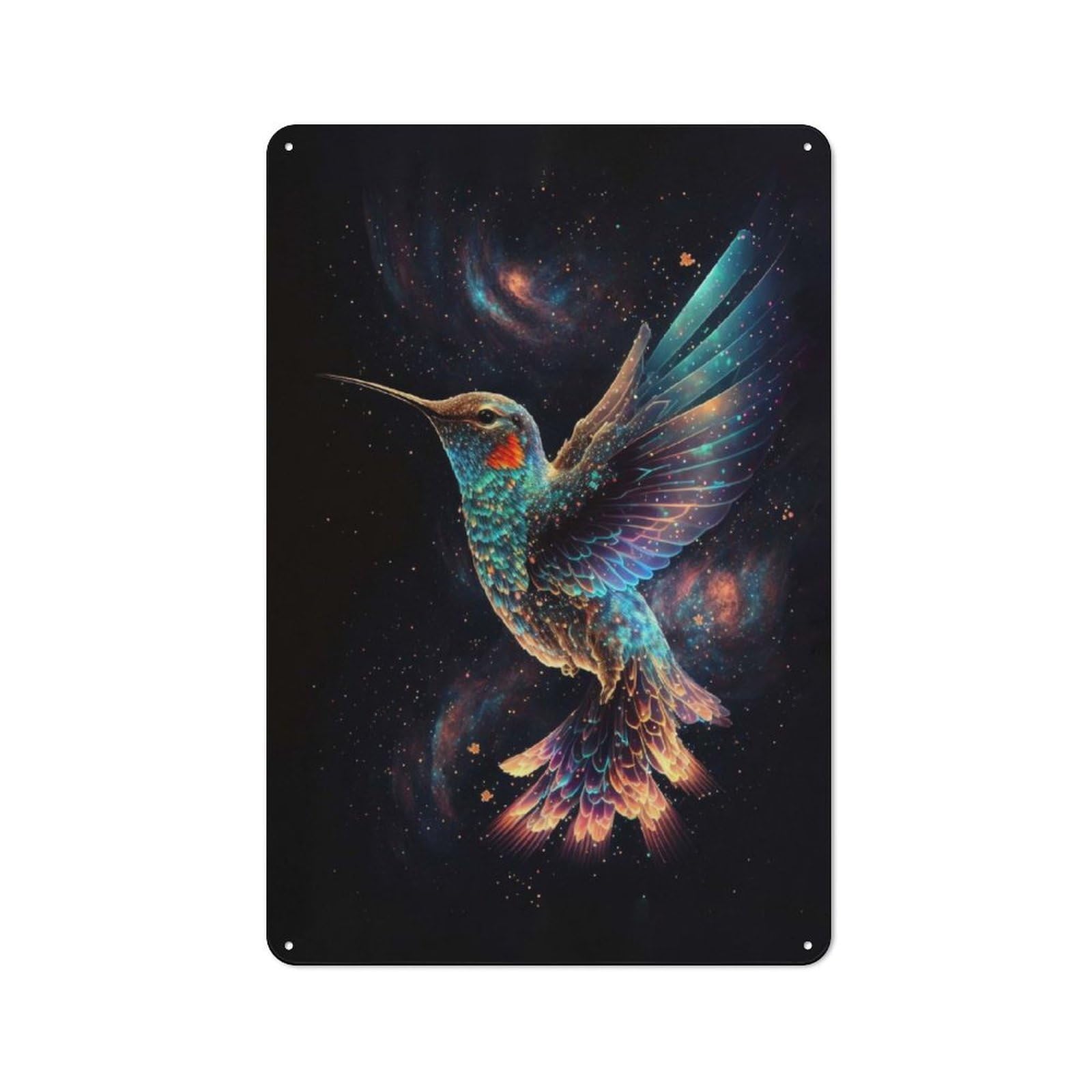 Junmoney Spectral Hummingbird Vintage Tin Sign 30X20cm For Pub Or Café, For Everyday Room Decor With A Vintage Look