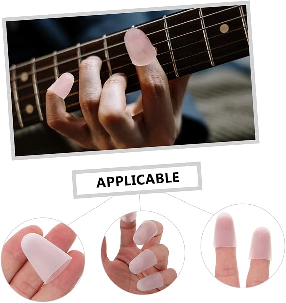 4pcs Silicone Guitar Fingertips Protectors Thin Gloves for Guitar Ukulele Practice Protection for Musicians