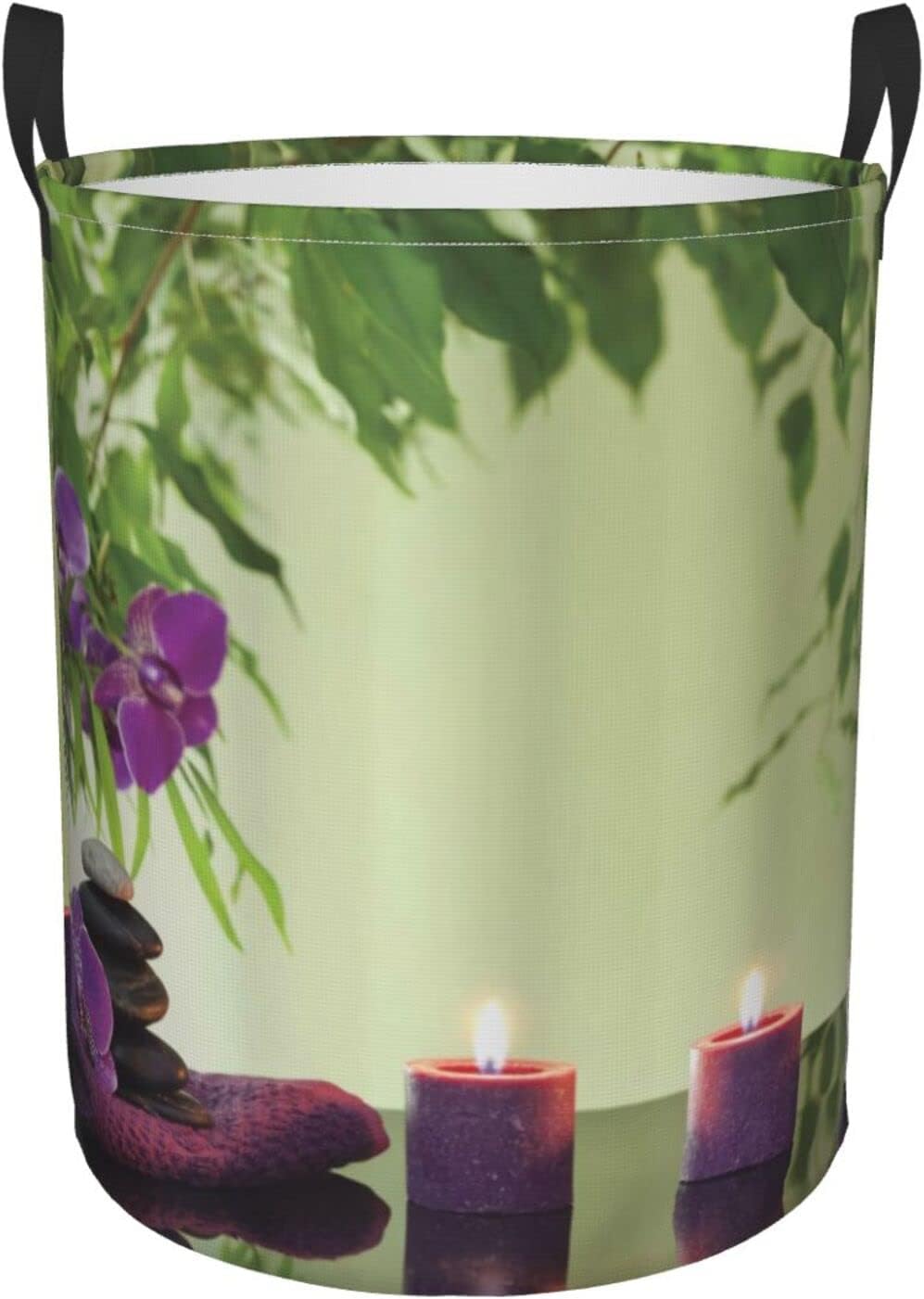 Laundry Hamper Stones Aromatic Candles and Orchids Holiday Large Canvas