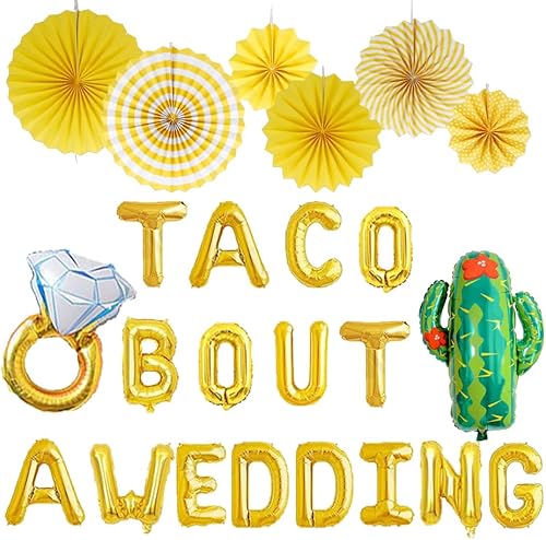 Taco Bout A - Globos de boda, cartel de fiesta mexicana, compromiso de boda, despedida de soltera, despedida de soltera, suministros de decoración