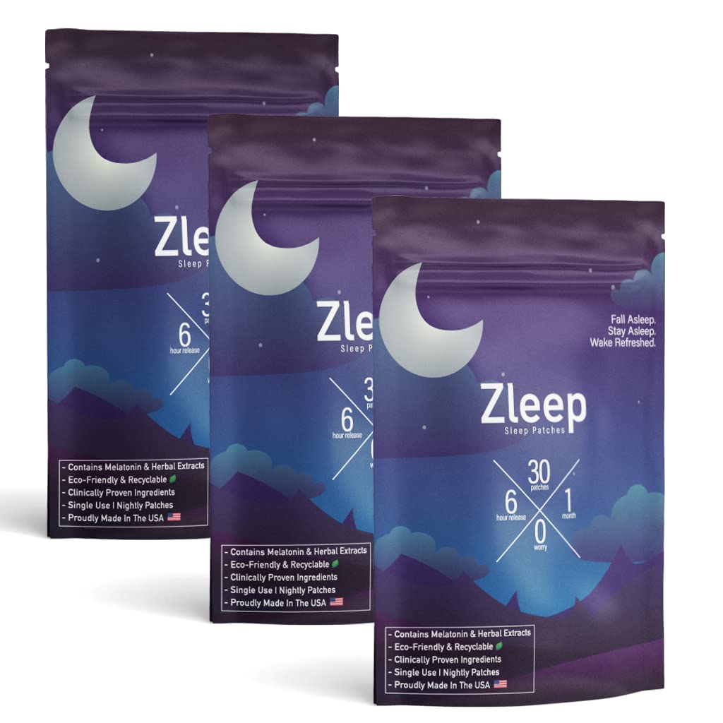 Sleep Patches w/ Dream Complex to Improve Quality Sleep and Eliminate Tiredness (3 Pack, 90 Patches)