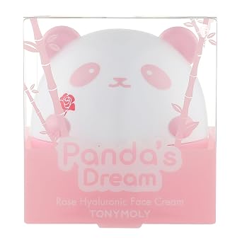 TONYMOLY Pandas Dream Rose Hyaluronic Face Cream Hydrating Moisturizer for All Skin Types Calms, Soothes & Softens Skin Korean Skincare, 5 oz