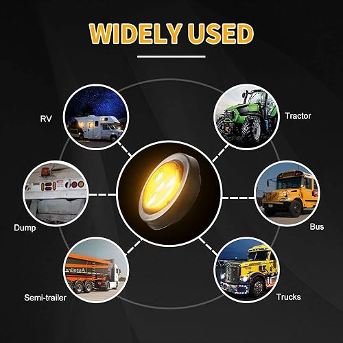 Miniatura 7 de Sidaqi 10 luces LED redondas de 2 pulgadas para remolque, impermeable, sellada, empotrada, con ojales de goma, 4 luces LED redondas para remolque,