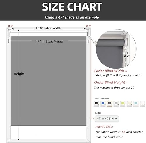 Miniatura 5 de RED GRAPES Persianas enrollables 100 % opacas, con aislamiento térmico, tela con protección UV, para el hogar y la oficina, fáciles de instalar