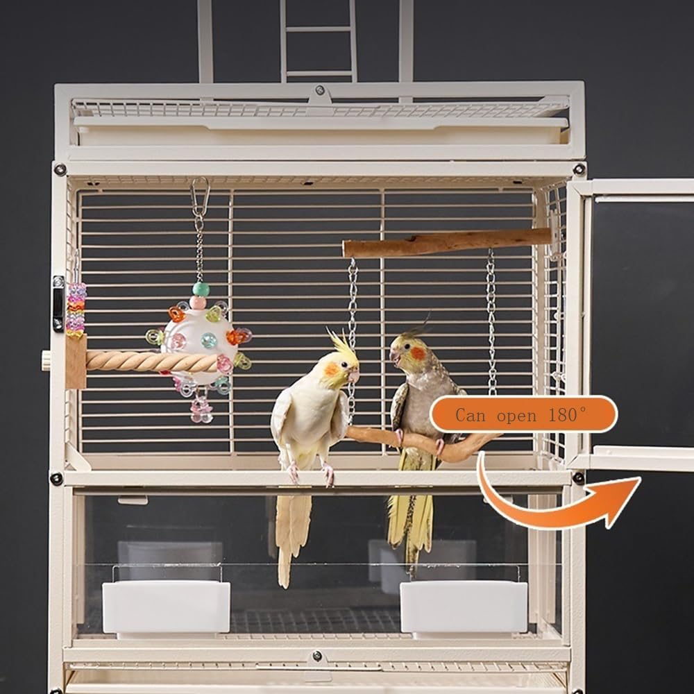 Jaula para pájaros, Jaula para Loros, Jaula Grande para Loros, casa Ampliable, apilable, Villa, Capacidad para Mantener pájaros, Jaula de Viaje para pájaros