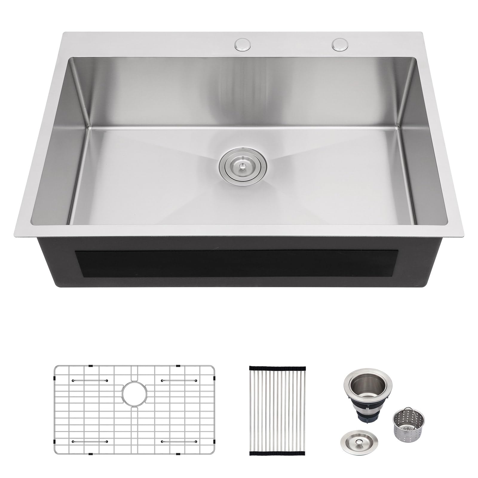 Logmey Drop In Kitchen Sink 33x22 Inch Single Bowl