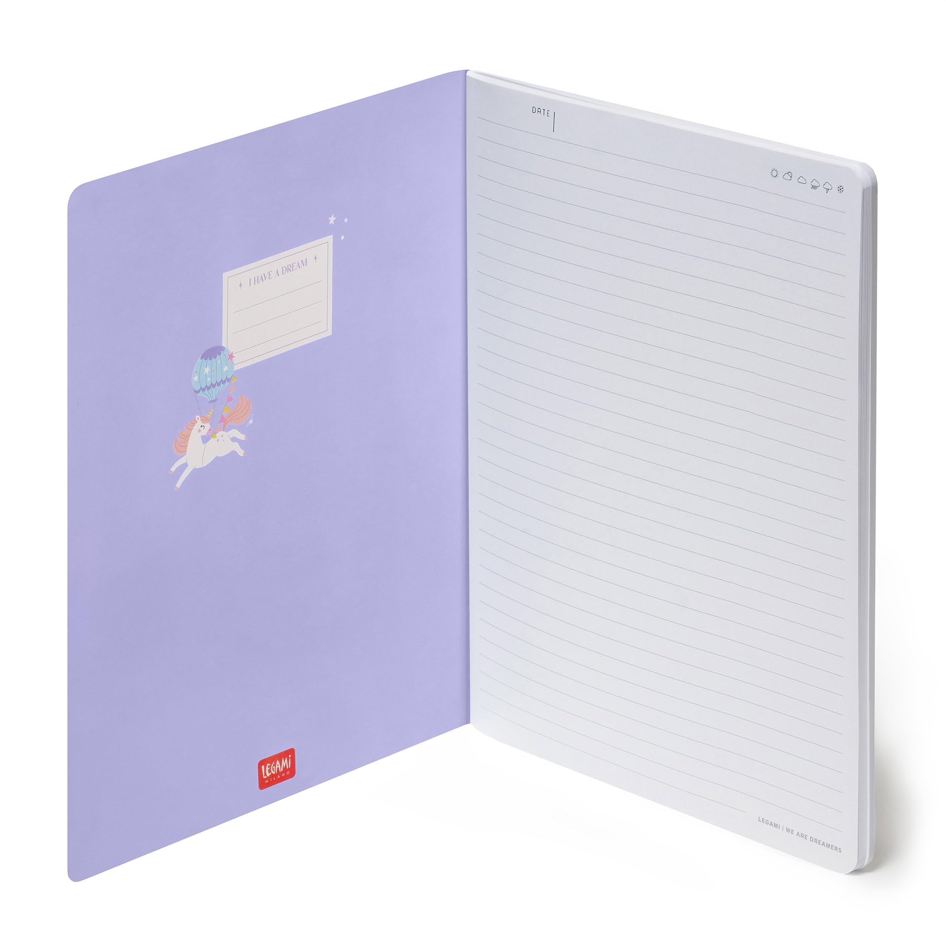Legami - Large Lined Notebook - Page Size B5, Large Notebook with Ruling, FSC Certified Paper, 18.5 x 25 cm, Unicorn Theme - Image 2