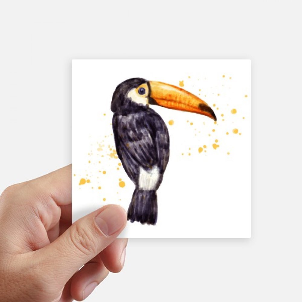 Autocollant carré tropical Ramphastos Toco pour customiser un ordinateur