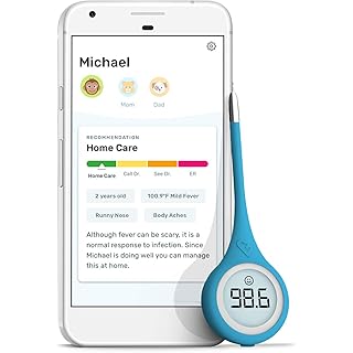 Kinsa Smart Thermometer for Fever - Digital Medical Baby, Kid and Adult Termometro - Accurate, Fast, FDA Cleared Thermometer for Oral, Armpit or Rectal Temperature Reading - QuickCare, Limited Edition
