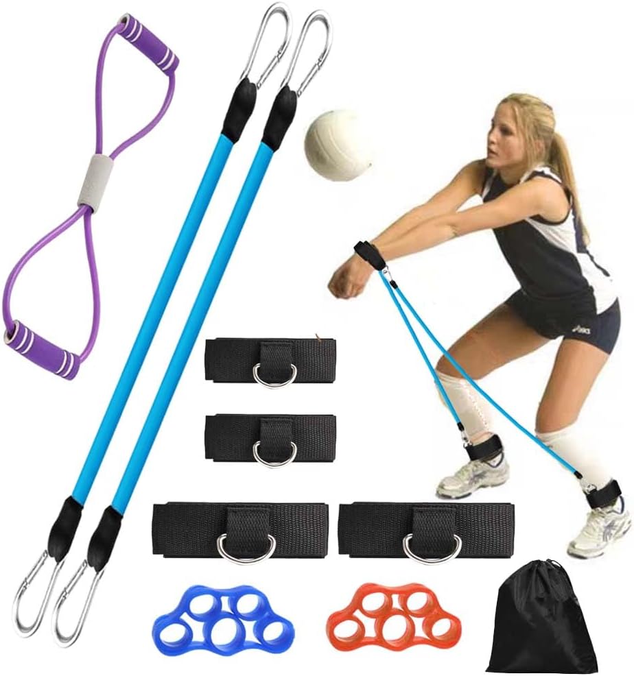 Volleyball Passing Trainer with Resistance Bands – Volleyball Passing Bands & Arm Bands Set for Volleyball Practice, Agility, Serving, Arm Swing & Pass Training