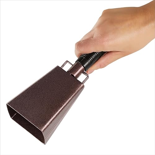 Miniatura 28 de Paquete de 2 cencerros de 9 pulgadas para eventos deportivos, fabricantes de ruido de percusión con asa para juegos de fútbol, estadios (blanco)