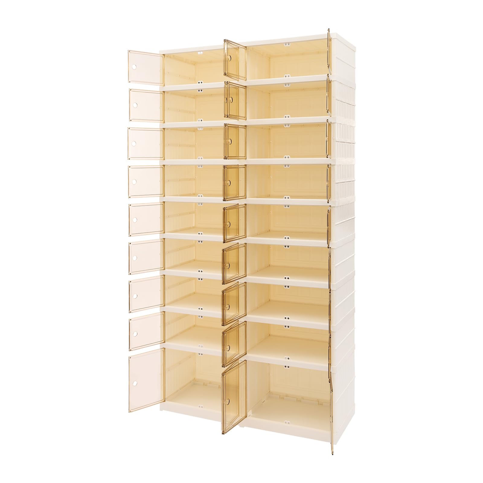 Scarpiera pieghevole a 9 livelli, 36 paia di scarpe, in plastica, pieghevole, per soggiorno, camera da letto, verande, 87 x 34,5 x 169 cm