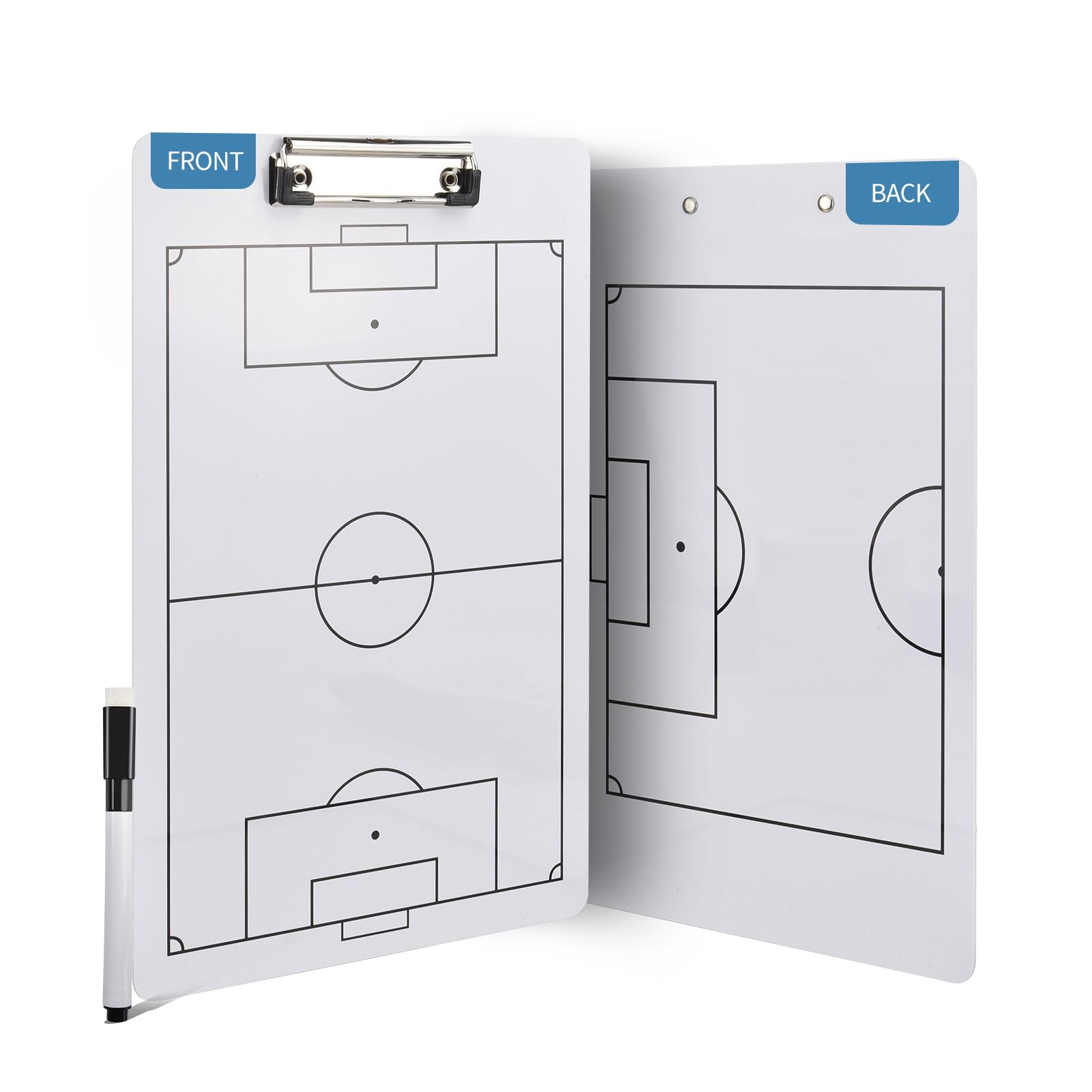 YECCULLO Eco Friendly PVC Multi Sport Coaching Clipboard Reusable Tactical Board for Basketball,Soccer,Volleyball,Handball and Futsal Portable Training Essential for Coaches