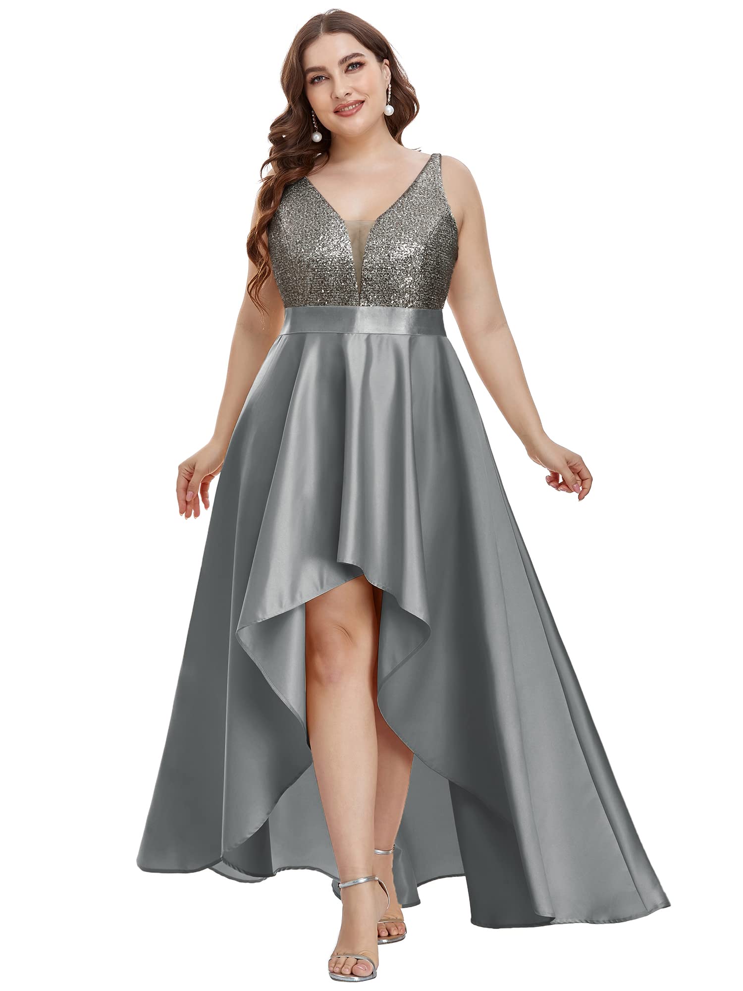 Robe de soirée col en V à paillettes de taille unique pour gala chic - 7