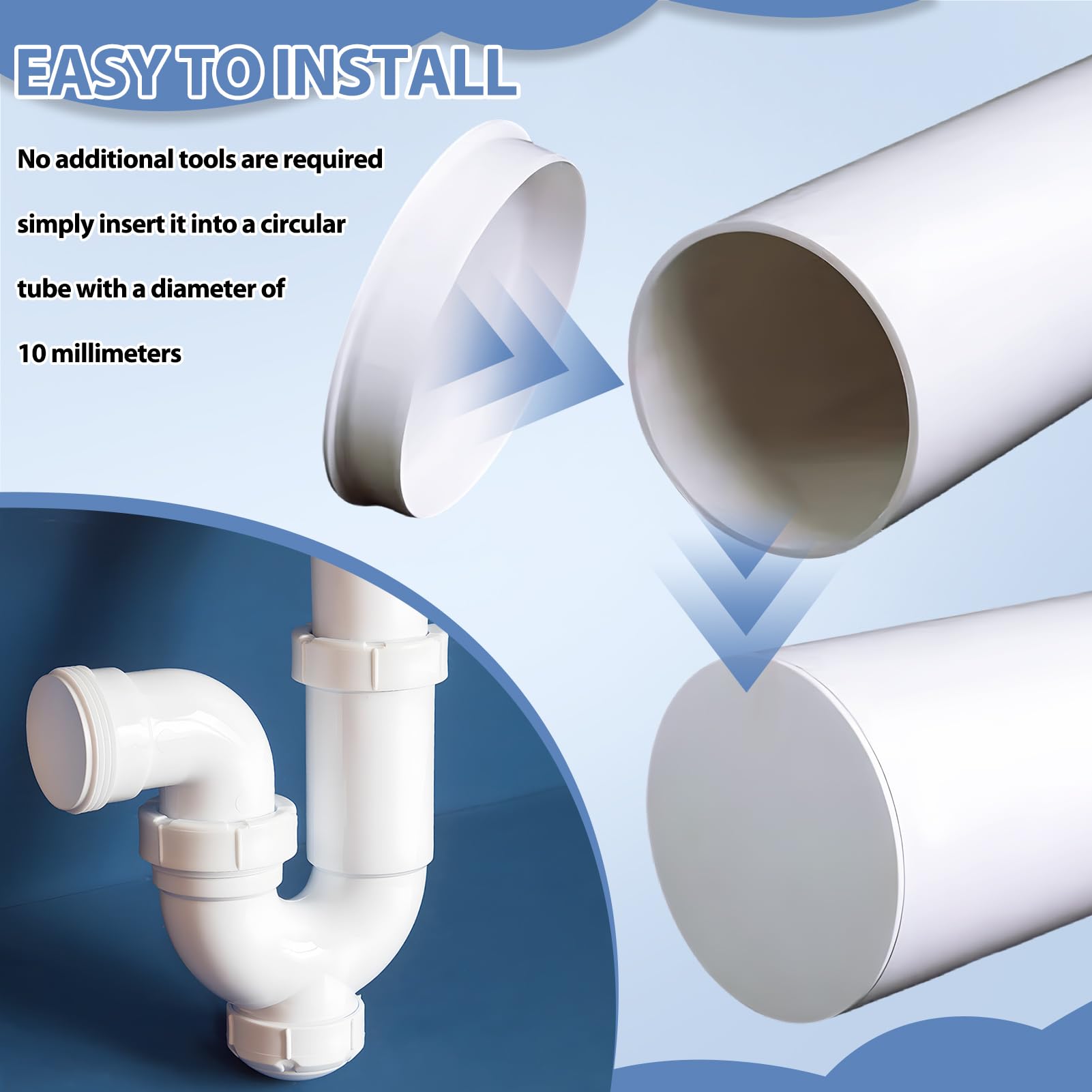 Bouchon De Tuyau D'Égout PVC 100-110 Mm - Capuchon Protection Conduite D'Eau Robuste