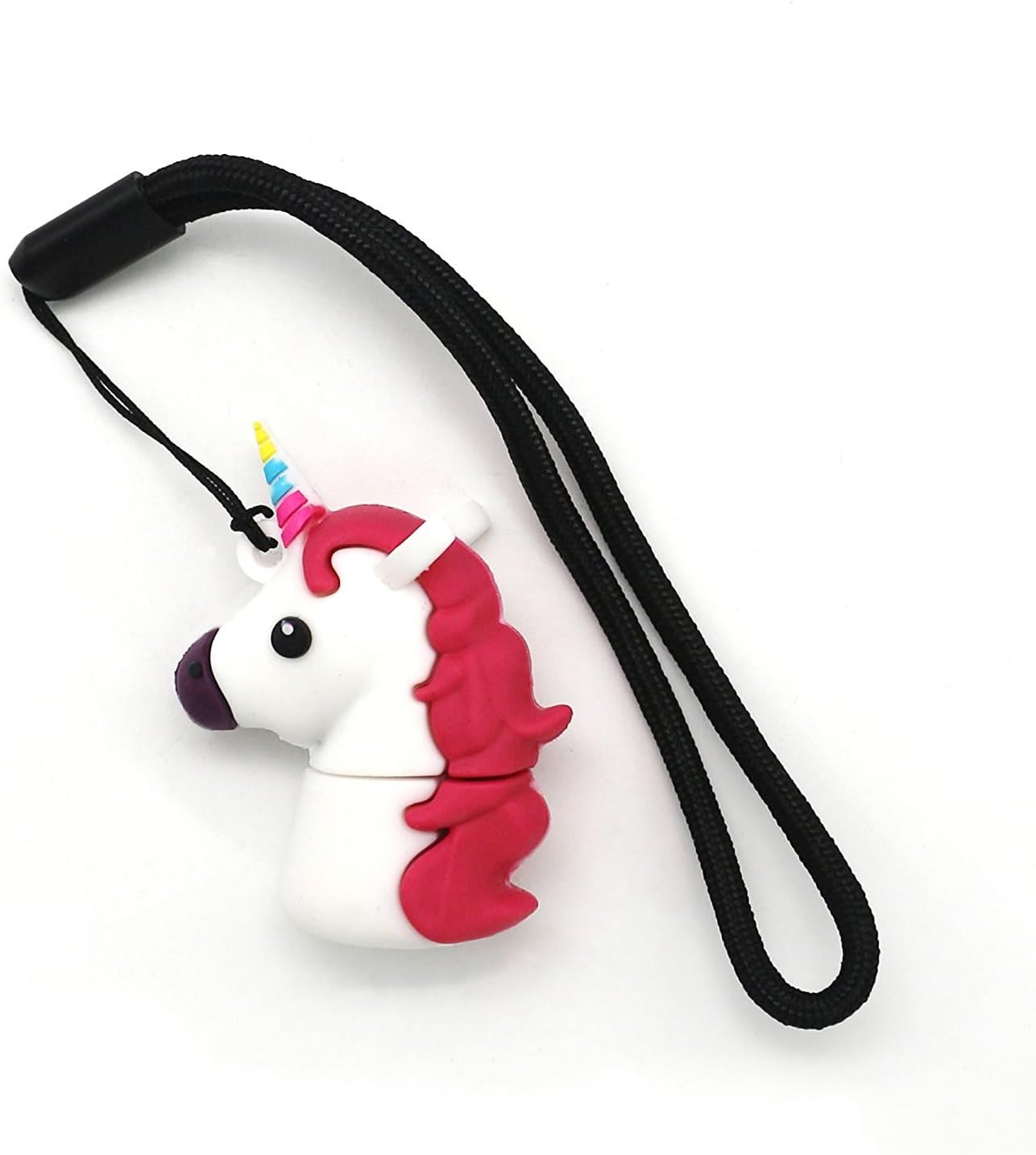 Novelty Unicorn Shape Design 32GB USB 2.0 Flash Drive Cute Memory Stick Horse Thumb Drive Data Storage Pendrive Cartoon Jump Drive Gift (White) (16GB)
