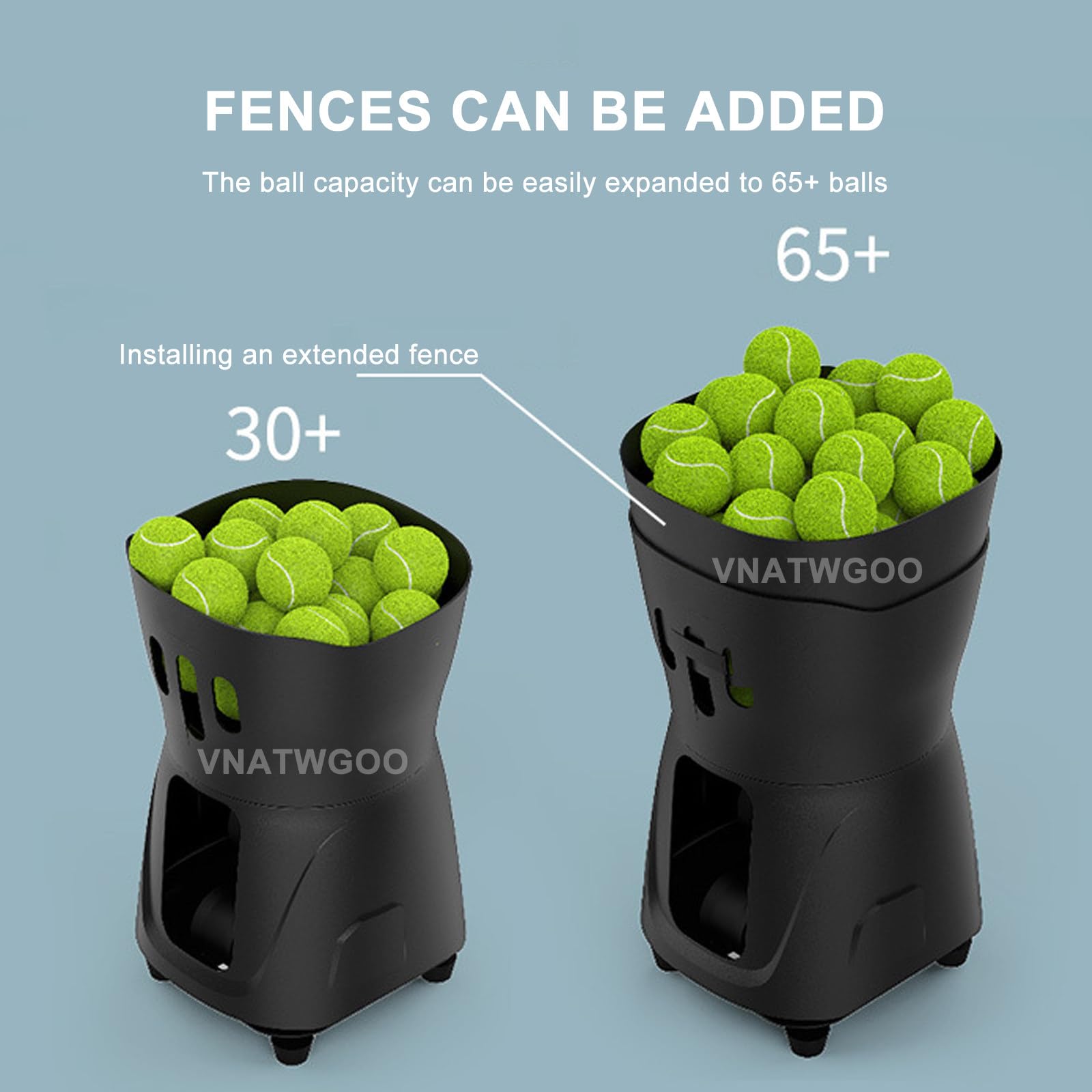 Lanzador De Pelotas De Tenis Profesional Multimodo, Lanzador InaláMbrico con App, Entrenador EléCtrico De Tenis con Capacidad para 65 Pelotas, para Entrenamiento De Tenis