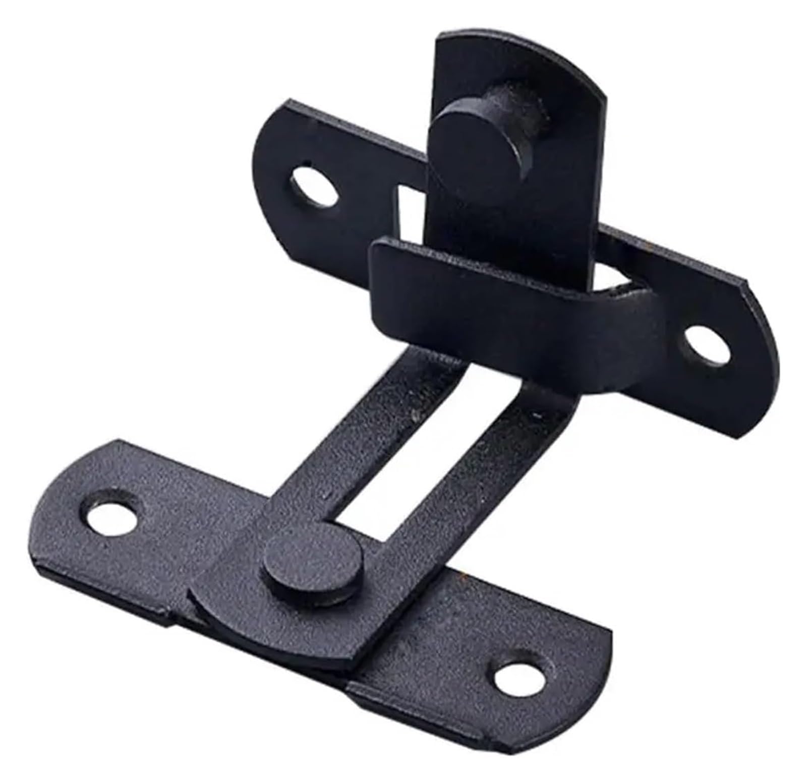 Door Lock Bolt, Stainless Steel Door Lock Slide Gate Latch 90 Degree Fastener Black(D)