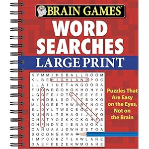 Brain Games – Word Searches – Large Print (Red) (Brain Games Large Print) Spiral-bound – Large Print, September 15, 2010