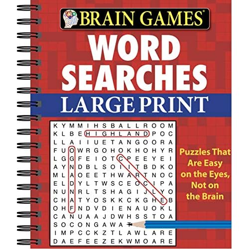 Brain Games – Word Searches – Large Print (Red) (Brain Games Large Print) Spiral-bound – Large Print, September 15, 2010