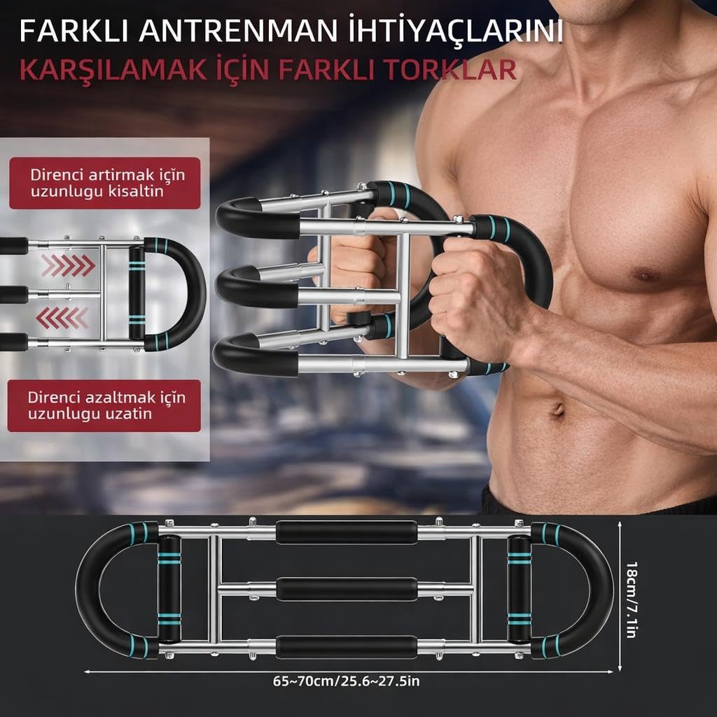 Valkyrie Ayarlanabilir Çok Fonksiyonlu Direnç Egzersiz Aleti | Çelik Yaylı Fitness Aparatı Biceps Triceps Geliştirici