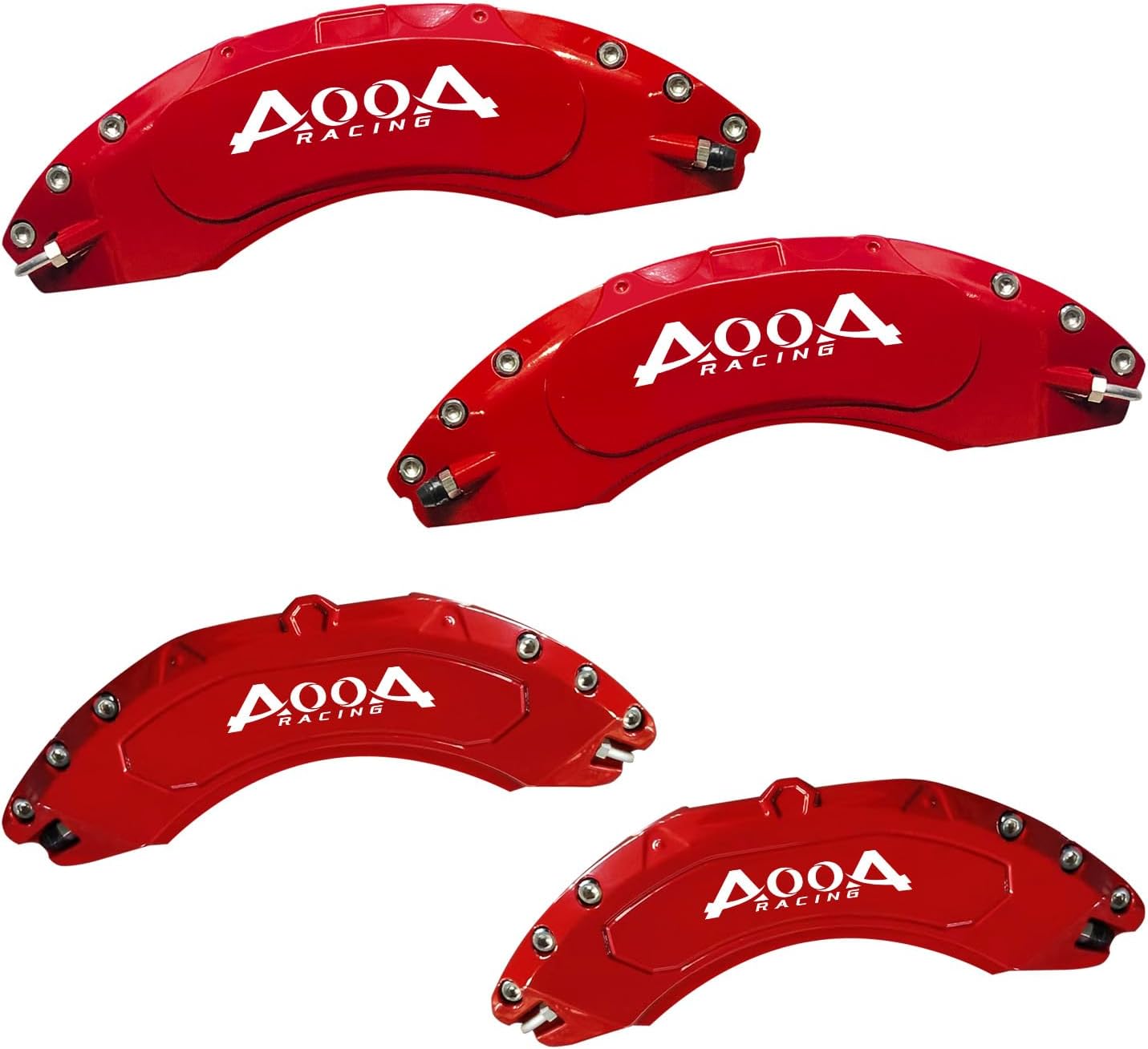 AOOA Caliper Covers Red with White Logo Brake Aluminum 2011-2018 RAM 1500(Set of 4)