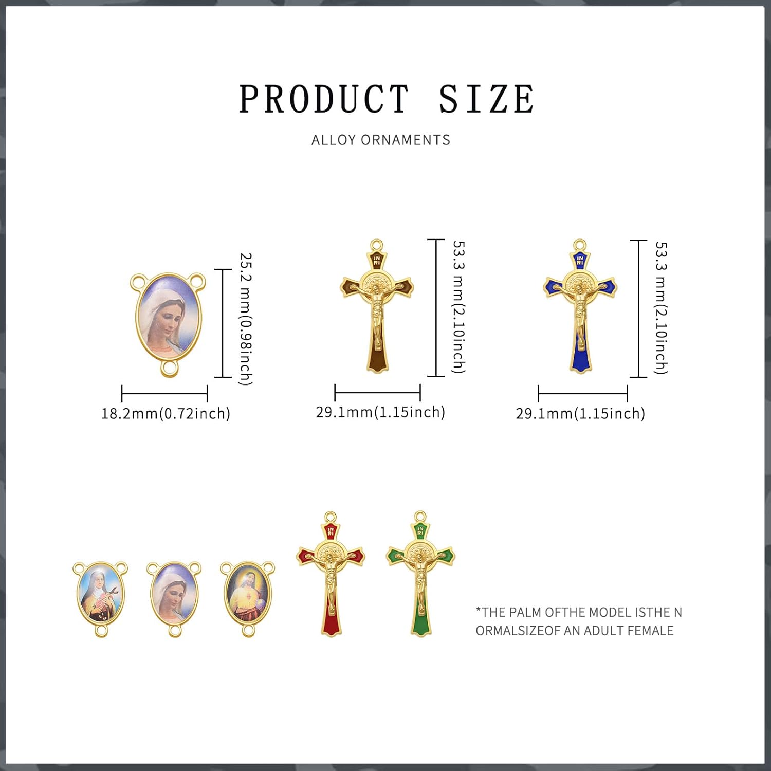 24Pcs/12Sets Rosary Kits Making Supplies Religious Cross and Center Medal Charm Alloy Enamel Saint Benedict Crucifix Pendant Beads for Adults Diy Catholic Jewelry - Image 2