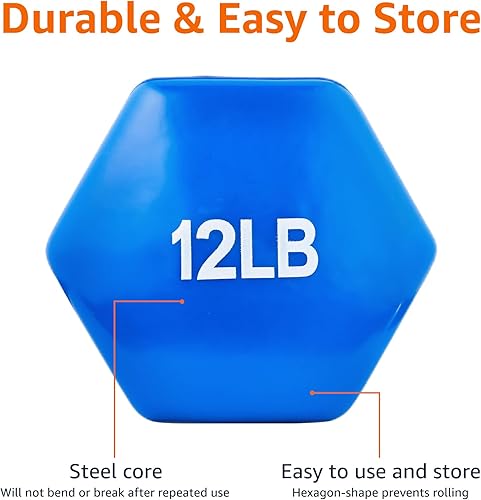 Miniatura 3 de Tienda Basics Pesas de mano con mancuernas recubiertas de vinilo